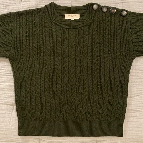 Sezane Dark Green Sweater Cardigan - Picture 3 of 8